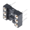E-TEC 2.54 mm Pitch Vertical 6 Way Through Hole Turned Pin Open Frame DIL Socket, 3A POS-306-S001-95