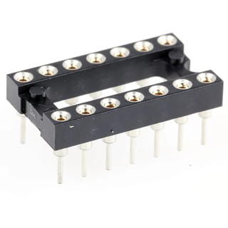 E-TEC POS/POO/PCL 2.54 mm Pitch Vertical 14 Way Through Hole Turned Pin Open Frame DIL Socket 3A POS-314-S001-95