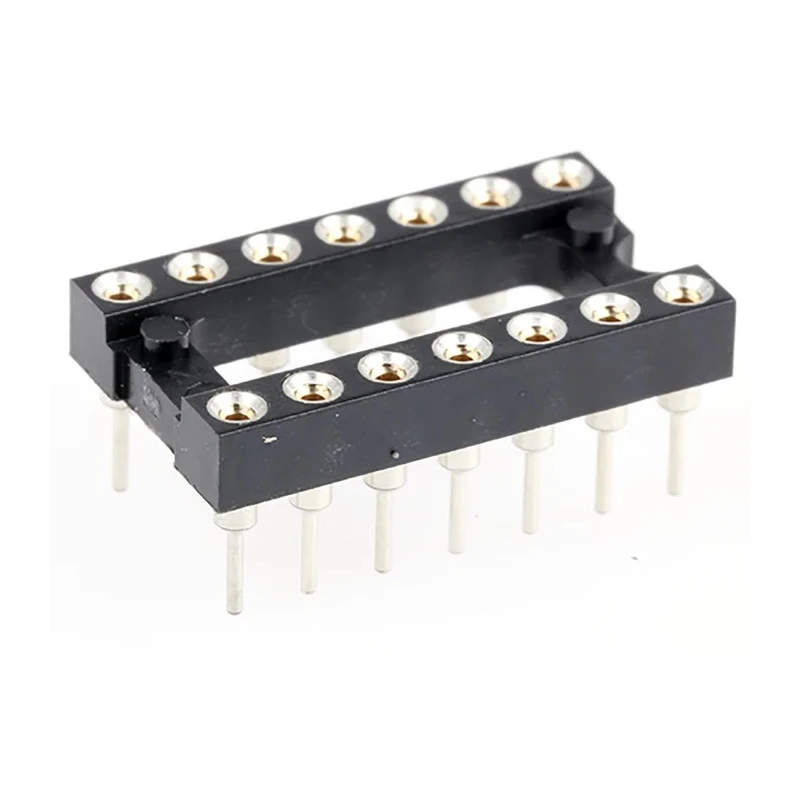 E-TEC POS/POO/PCL 2.54 mm Pitch Vertical 14 Way Through Hole Turned Pin Open Frame DIL Socket 3A POS-314-S001-95