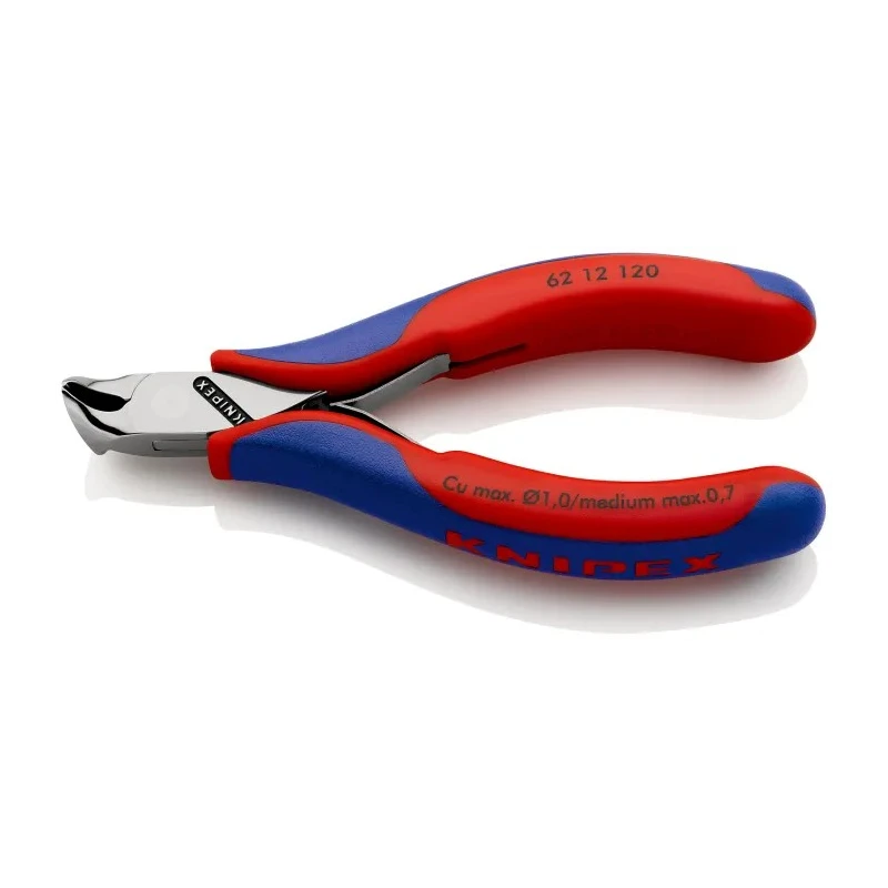 Knipex 120mm Electronic Diagonal Cutter 1 mm Bi-Material Handle Chrome Plated Steel Jaw 62 12 120