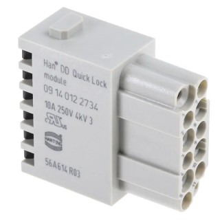 HARTING Heavy Duty Power Connector Module, 10A, HAN Modular Series Female, 12 Contacts 09140122734