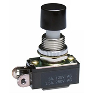 NKK Switches SB Series Push Button Switch, Momentary, Panel Mount, Round Actuator, 12.5 mm Cutout, SPST 250V ac SB221NO