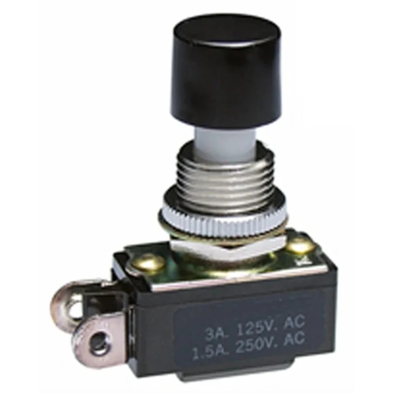 NKK Switches SB Series Push Button Switch, Momentary, Panel Mount, Round Actuator, 12.5 mm Cutout, SPST 250V ac SB221NO