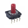 NKK Switches Rotary Coded DIP Switch Surface Mount, Through Hole Solder Metal Shaft Plastic Shaft Dial Actuator FR01KR16P-S