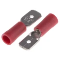 RS PRO Red Insulated Male Spade Connector, Crimp, 6.35 x 0.8 mm Tab Size, 22 AWG to 16 AWG 125-1952
