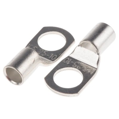 RS PRO Uninsulated Ring Terminal M10.5 Stud Size 4 AWG Wire Size Grey 125-1961