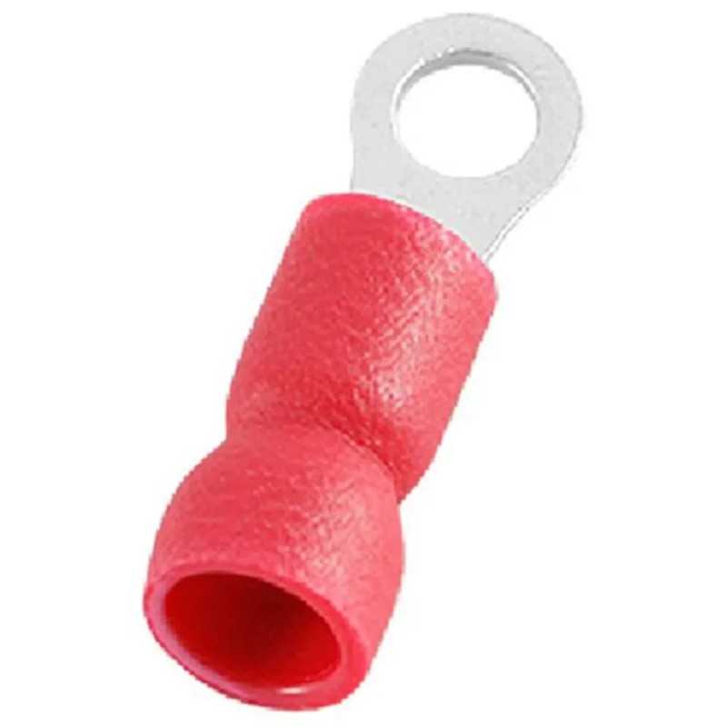 RS PRO Insulated Ring Terminal M3.2 Stud Size 22 AWG to 16 AWG Wire Size, Vinyl Insulation, Copper Tin-Plated 125-1955