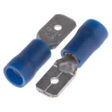 RS PRO Blue Insulated Male Spade Connector, Crimp, 6.35 x 0.8 mm Tab Size, 16 AWG to 14 AWG 125-1953