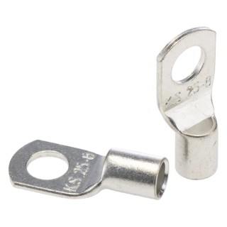 RS PRO Uninsulated Ring Terminal, M8 Stud Size, 4 AWG Wire Size, Copper Tin Plated, Grey 125-1962