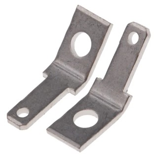 RS Pro Silver Uninsulated Male Spade Connector, Stud, 2.8 x 0.8 mm Tab Size 125-1981