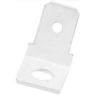 RS Pro Silver Uninsulated Male Spade Connector, Stud, 6.35 x 0.8 mm Tab Size 125-1985