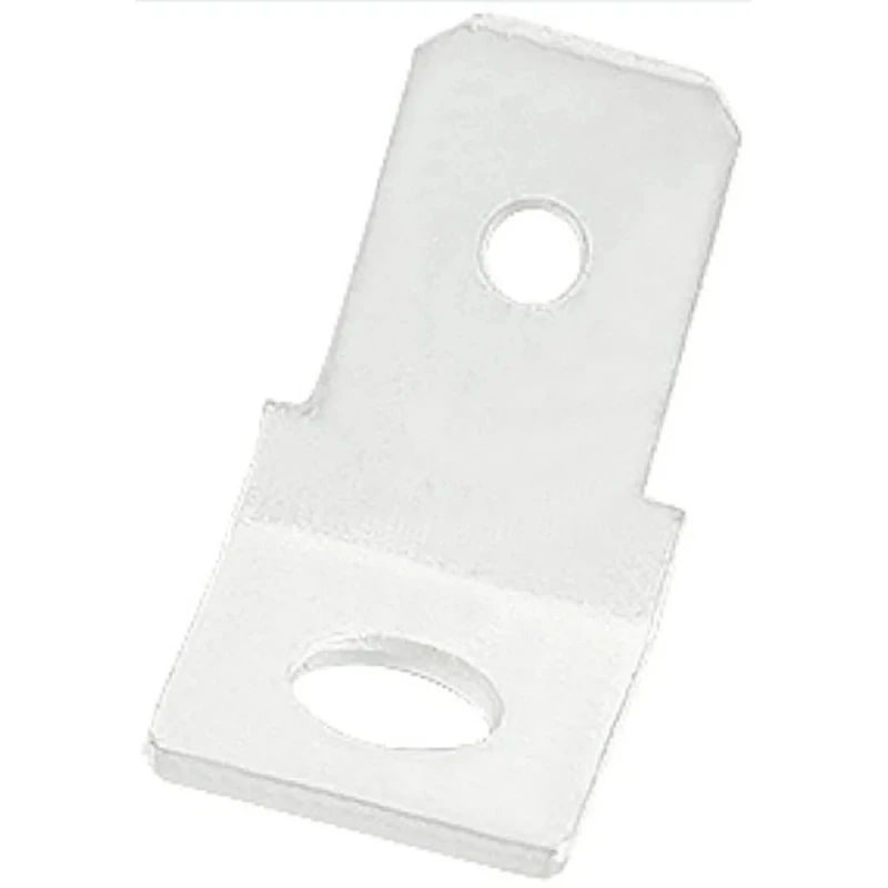 RS Pro Silver Uninsulated Male Spade Connector, Stud, 6.35 x 0.8 mm Tab Size 125-1985