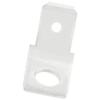 RS PRO Silver Uninsulated Male Spade Connector, Stud Termination, 6.35 x 0.8 mm Tab Size 125-1986