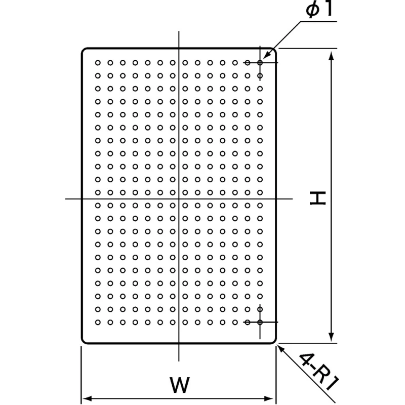 Takachi Electric Industrial 2 Surface Mount (SMT) Board FR4 Epoxy Glass Fabric Laminate 35 mm x 25 mm 1 mm Holes TNF25-35