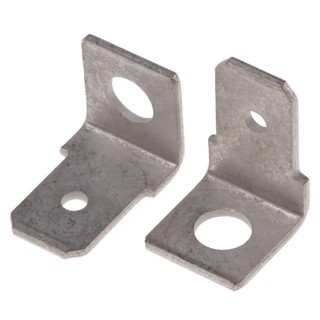 RS Pro Silver Uninsulated Male Spade Connector Stud 6.35 x 0.8 mm Tab Size 125-1994