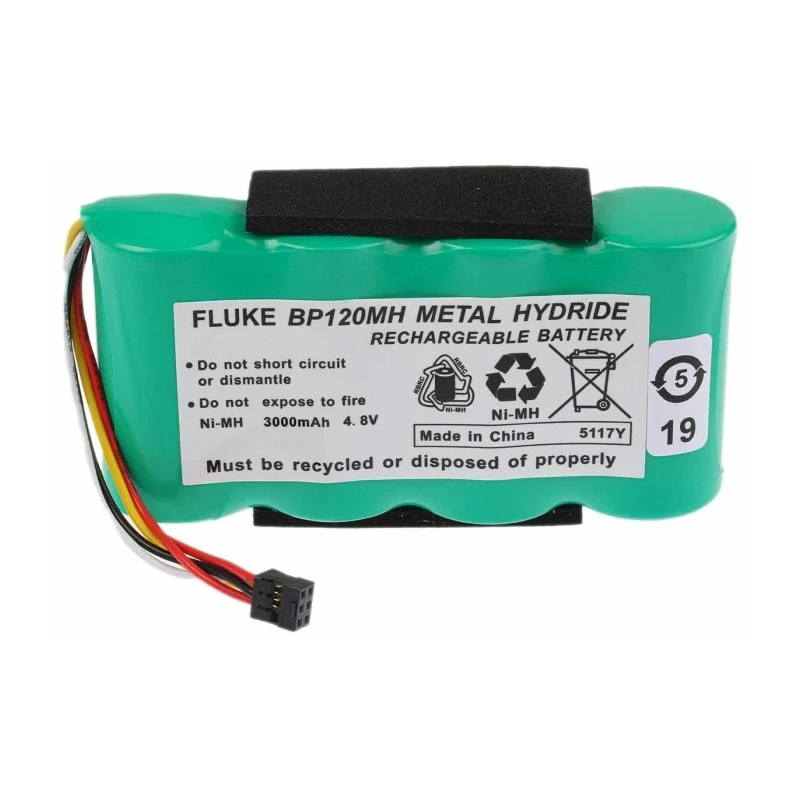 Fluke Oscilloscope Battery Pack Nickel-Metal Hydride 4.8V 3000mAh Compatible with 120 Series, 43B Series, 43 Series BP120