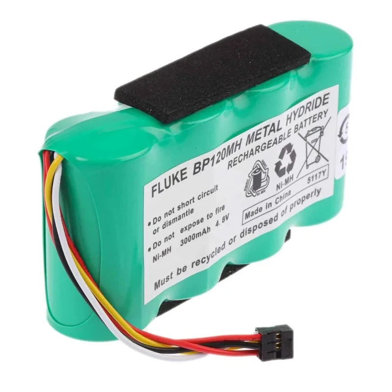 Fluke Oscilloscope Battery Pack Nickel-Metal Hydride 4.8V 3000mAh Compatible with 120 Series, 43B Series, 43 Series BP120