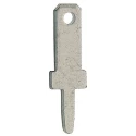RS PRO Silver Uninsulated Male Spade Connector Solder Termination 2.8 x 0.8 mm Tab Size 125-2000