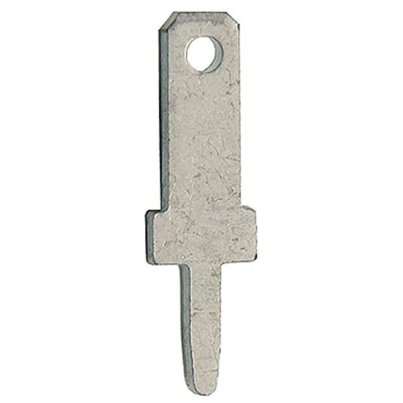 RS PRO Silver Uninsulated Male Spade Connector Solder Termination 2.8 x 0.8 mm Tab Size 125-2000