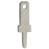 RS PRO Silver Uninsulated Male Spade Connector Solder Termination 2.8 x 0.8 mm Tab Size 125-2000