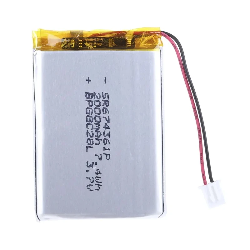 RS PRO 3.7 V Lithium Polymer Rechargeable Battery 2 Ah 43.5x7x60 mm 40 g 125-1266