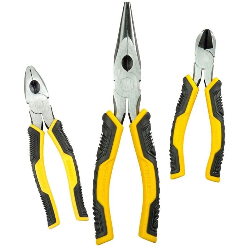 Stanley Dynagrip 3-Piece Forged Steel Plier Set Combination Cutters Long Nose STHT0-75094