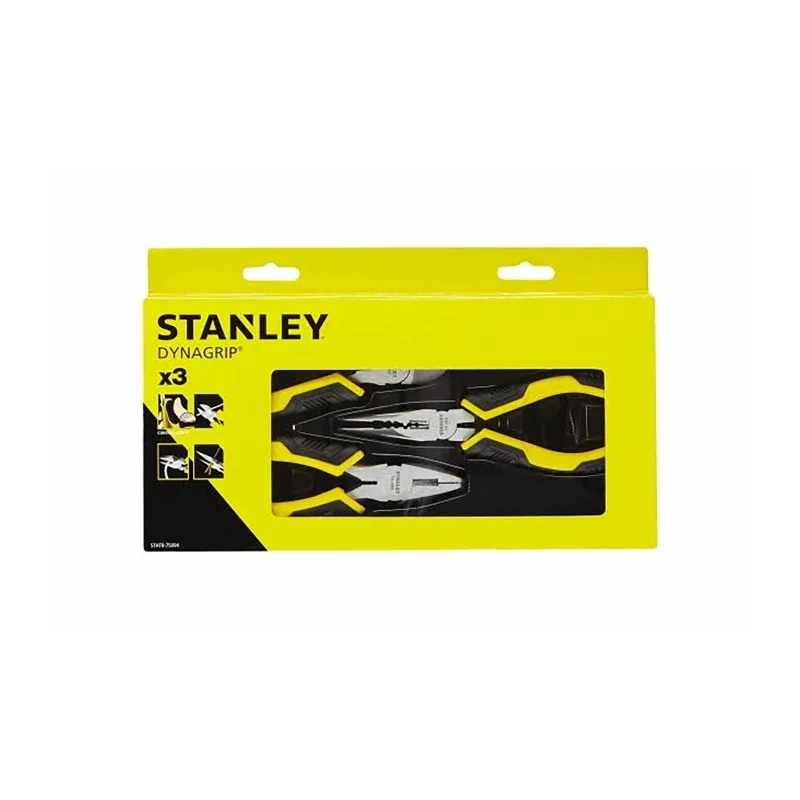 Stanley Dynagrip 3-Piece Forged Steel Plier Set Combination Cutters Long Nose STHT0-75094