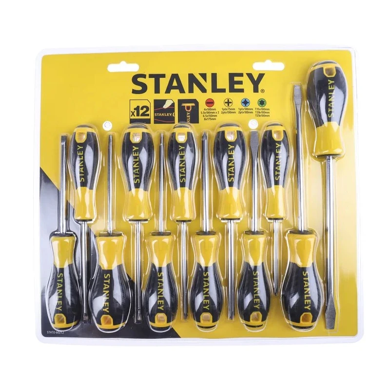 Stanley Phillips, Pozidriv, Slotted, Torx Standard Screwdriver Set, 12-Piece STHT0-60212