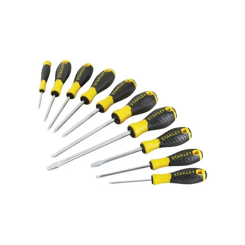 Stanley Standard Phillips, Pozidriv, Slotted Screwdriver Set, Chrome Vanadium Steel, 10-Piece STHT0-60211