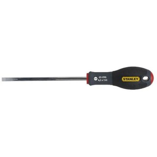 Stanley Standard Slotted Screwdriver with 150 mm Steel Blade and Soft Grip Handle 0-65-096