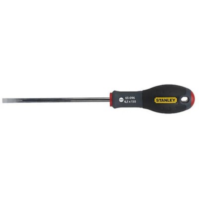 Stanley Standard Slotted Screwdriver with 150 mm Steel Blade and Soft Grip Handle 0-65-096