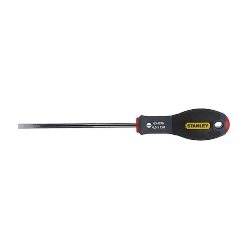 Stanley Standard Slotted Screwdriver with 150 mm Steel Blade and Soft Grip Handle 0-65-096