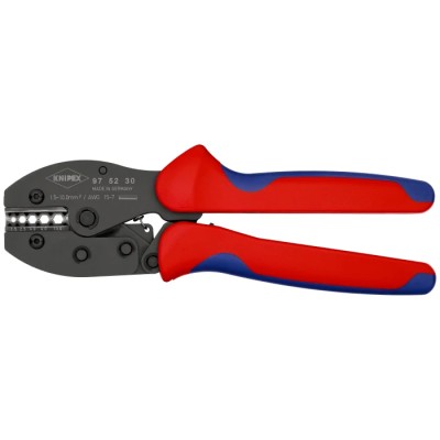 Knipex PreciForce Crimp Tool for Uninsulated Butt Splices 220mm, Comfort Grip Handles 97 52 30