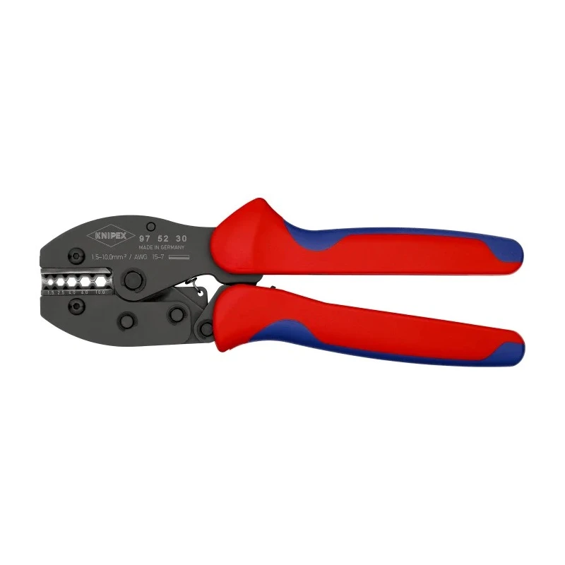 Knipex PreciForce Crimp Tool for Uninsulated Butt Splices 220mm, Comfort Grip Handles 97 52 30