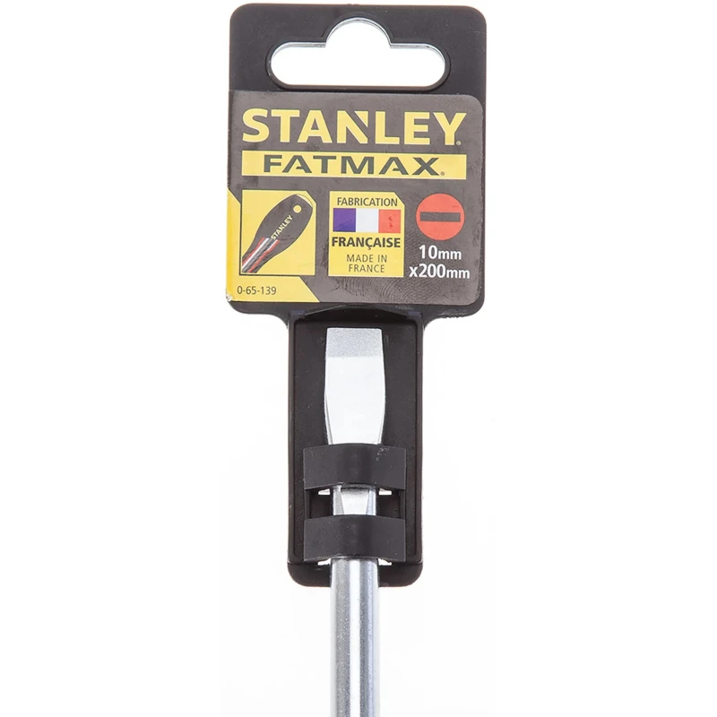 Stanley Slotted Screwdriver with 200 mm Steel Blade, Soft Grip Handle, Insulated 0-65-139