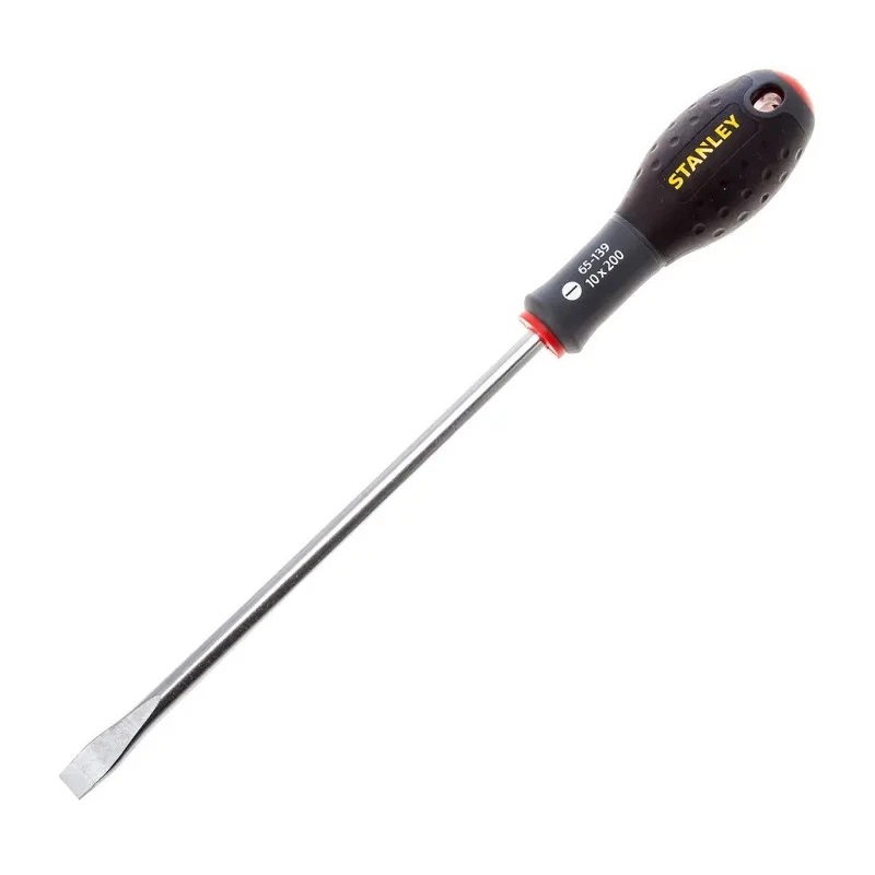 Stanley Slotted Screwdriver with 200 mm Steel Blade, Soft Grip Handle, Insulated 0-65-139