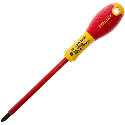Stanley Insulated Screwdriver PH2 Tip 125 mm Blade Steel VDE 1000V Approved 0-65-416