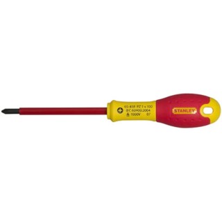 Stanley Insulated Screwdriver PZ1 Tip 100 mm Blade Steel VDE 1000V Approved 0-65-418