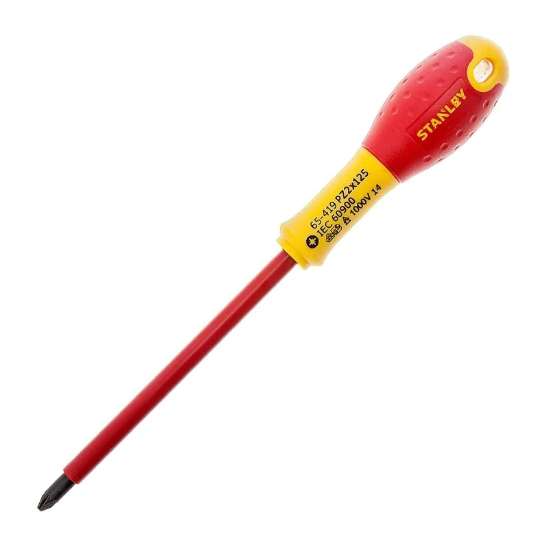 Stanley Insulated Screwdriver PZ2 Tip 125 mm Blade VDE 1000V Approved 0-65-419