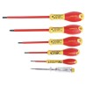 Stanley Insulated Pozidriv Screwdriver Set, 6 Pieces, VDE Certified, Tip Sizes 2.5 mm, 3.5 mm, 5.5 mm, PZ1 & PZ2 0-65-443