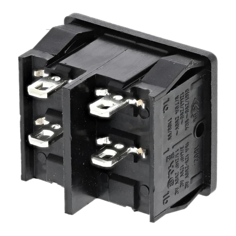 Marquardt DPST On-Off On-Off Rocker Switch Panel 12A 250V ac Black Rectangular Actuator 1802.6123