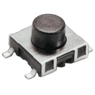 Schurter IP67 Black Tactile Switch Button, 1.3 mm Actuator Length, SPST 50mA 42 V dc Surface Mount SMS Series 1241.1606.11
