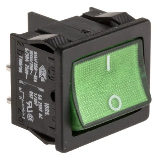 Marquardt Illuminated DPST On-Off On-Off Rocker Switch Panel IP40 10A 250V AC Green Actuator 1805.7109