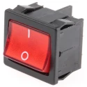 Marquardt Illuminated DPST On-Off Rocker Switch Panel, Red Actuator, Panel Mount 1805.7110