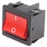 Marquardt Illuminated DPST On-Off Rocker Switch Panel, Red Actuator, Panel Mount 1805.7110