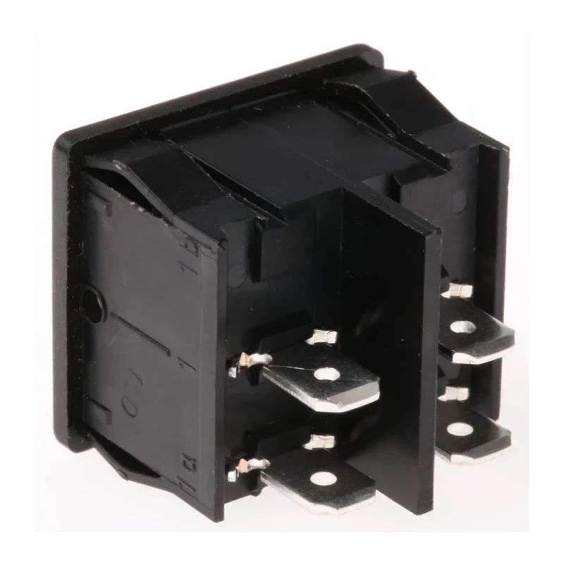 Marquardt Illuminated DPST On-Off Rocker Switch Panel, Red Actuator, Panel Mount 1805.7110