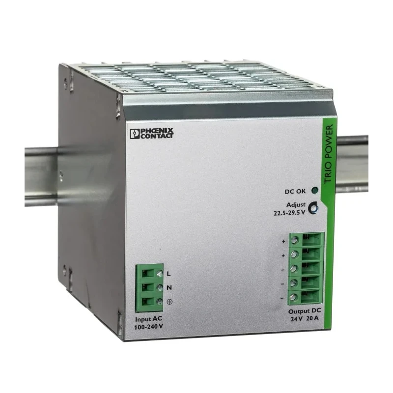 Phoenix Contact TRIO POWER Switched Mode DIN Rail Power Supply 1-Phase 264V AC Input 29.5V DC, 20A Output, 480W Power 2866381
