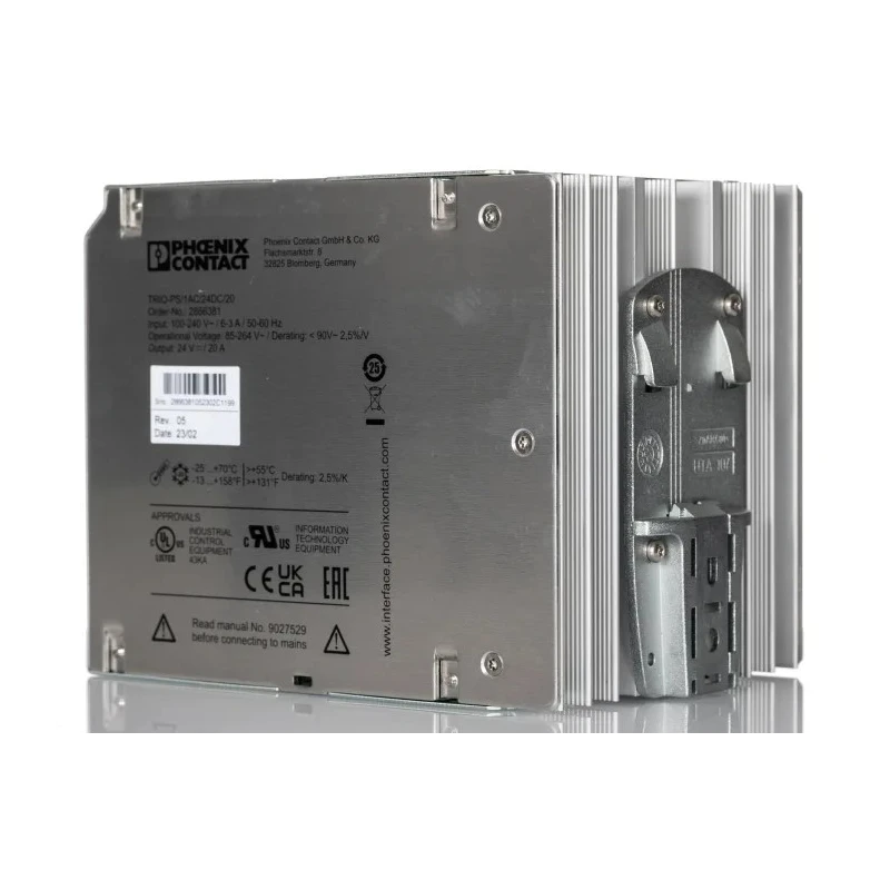 Phoenix Contact TRIO POWER Switched Mode DIN Rail Power Supply 1-Phase 264V AC Input 29.5V DC, 20A Output, 480W Power 2866381