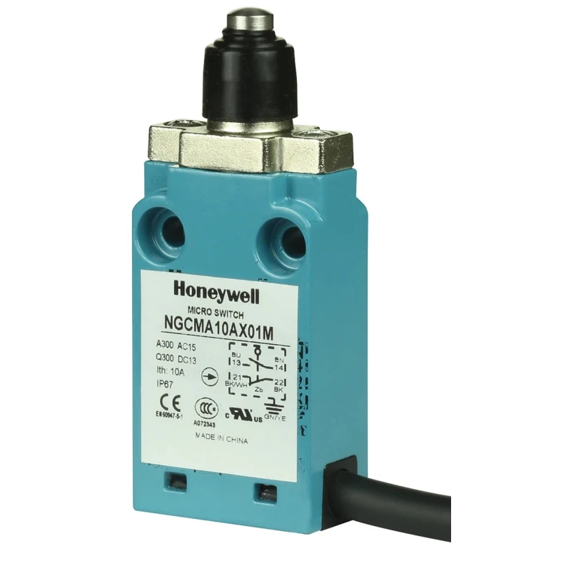 Honeywell Technologies NGC Series Plunger Limit Switch, SPDT, IP67 Metal Housing, 240V AC, 6A NGCMA10AX01M