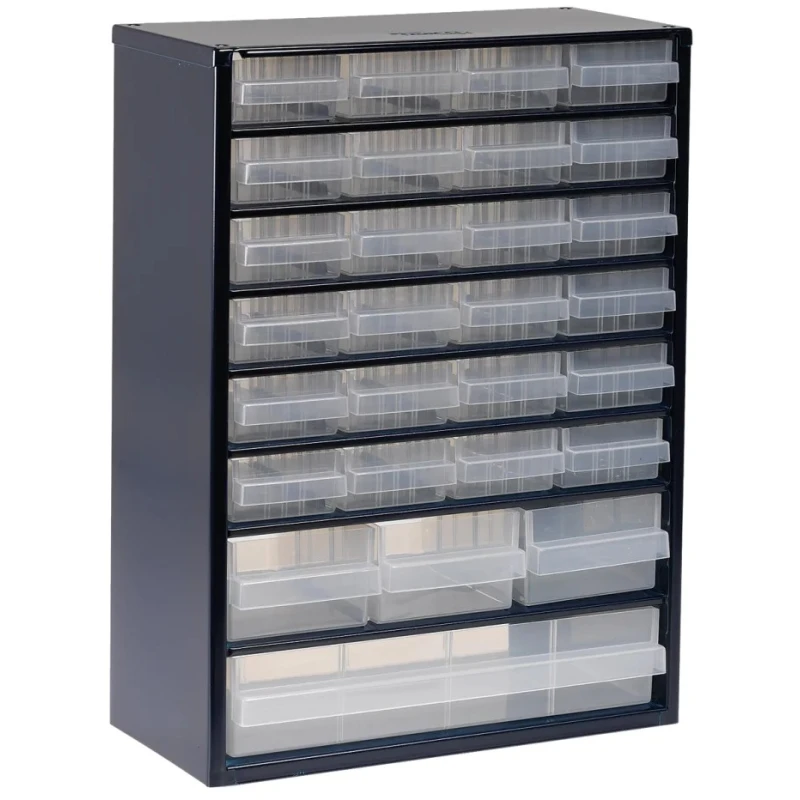 Raaco Steel Workshop Storage System 139830, Wall Mount Steel Cabinet with Panels and Bins, H 440 mm x W 1866 mm x D 150 mm